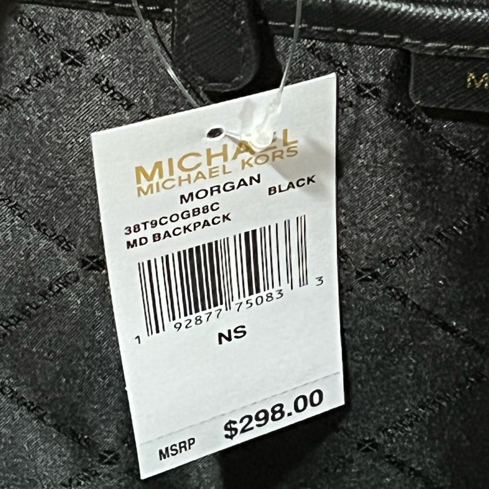 Michael Kors Morgan Backpack Black NWT - Picture 6 of 7